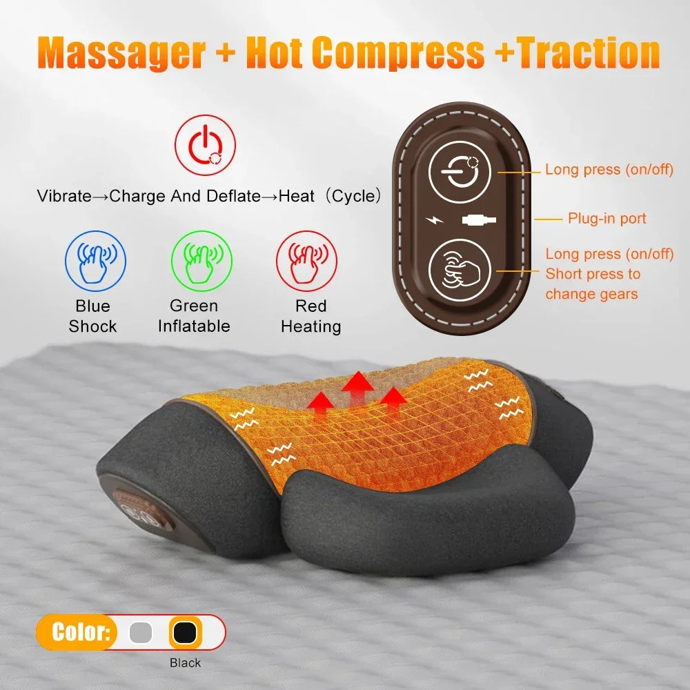 3-in-1 Neck Relief Pillow — Heat, Massage & Gentle Stretch